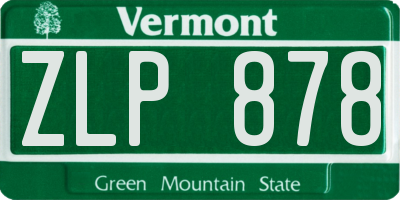 VT license plate ZLP878