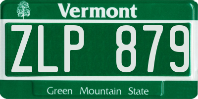 VT license plate ZLP879