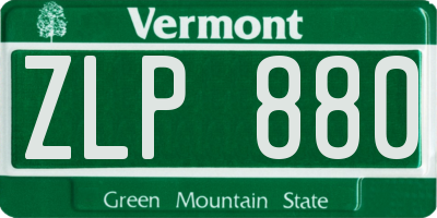 VT license plate ZLP880