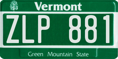 VT license plate ZLP881