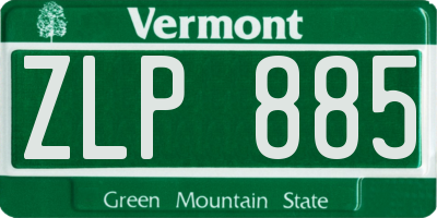 VT license plate ZLP885