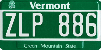 VT license plate ZLP886
