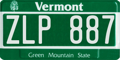 VT license plate ZLP887