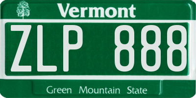 VT license plate ZLP888