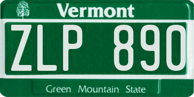 VT license plate ZLP890