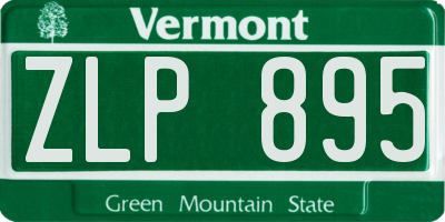 VT license plate ZLP895