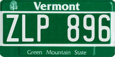 VT license plate ZLP896
