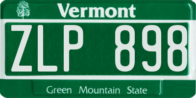 VT license plate ZLP898