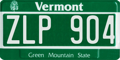 VT license plate ZLP904
