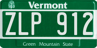 VT license plate ZLP912