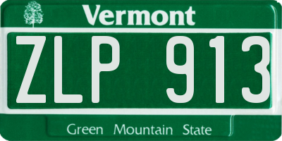 VT license plate ZLP913