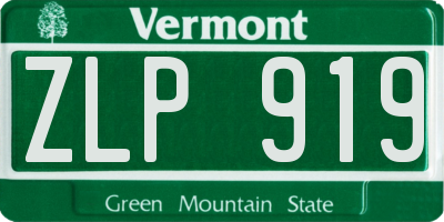 VT license plate ZLP919