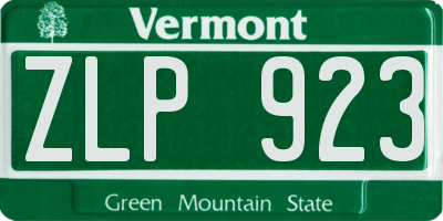 VT license plate ZLP923