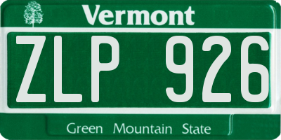 VT license plate ZLP926