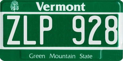 VT license plate ZLP928
