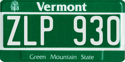 VT license plate ZLP930