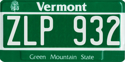 VT license plate ZLP932