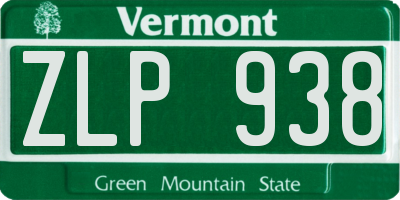 VT license plate ZLP938