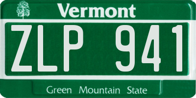 VT license plate ZLP941
