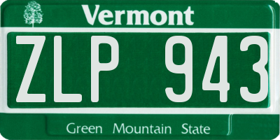 VT license plate ZLP943