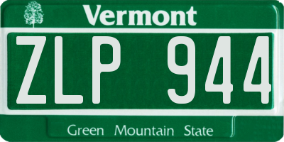VT license plate ZLP944