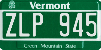 VT license plate ZLP945