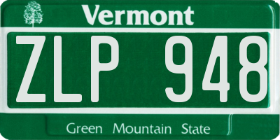 VT license plate ZLP948
