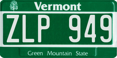 VT license plate ZLP949