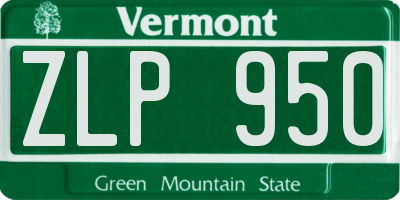 VT license plate ZLP950