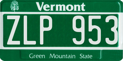 VT license plate ZLP953
