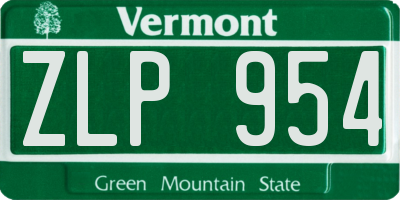 VT license plate ZLP954