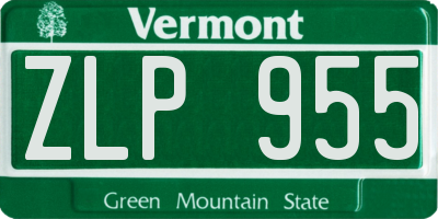 VT license plate ZLP955