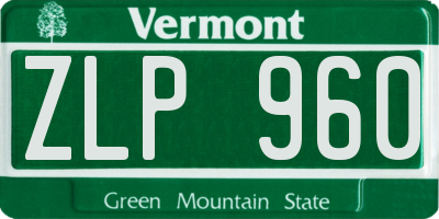 VT license plate ZLP960