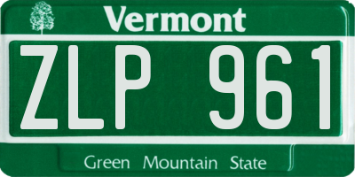 VT license plate ZLP961