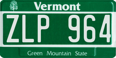 VT license plate ZLP964