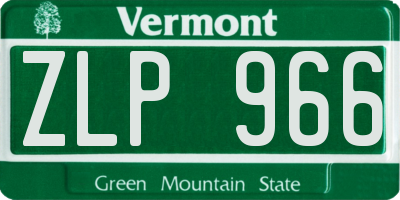 VT license plate ZLP966