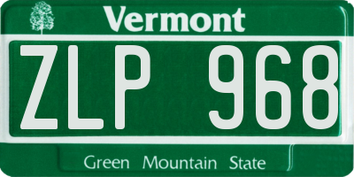 VT license plate ZLP968