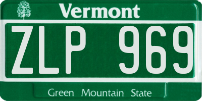 VT license plate ZLP969