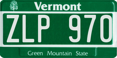 VT license plate ZLP970