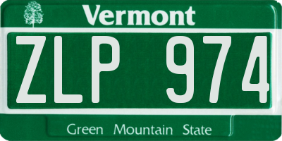 VT license plate ZLP974