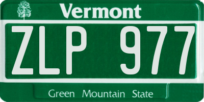 VT license plate ZLP977
