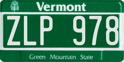 VT license plate ZLP978