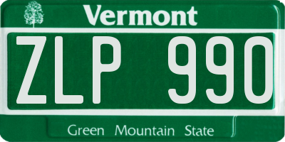 VT license plate ZLP990