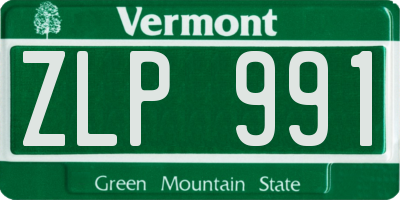 VT license plate ZLP991