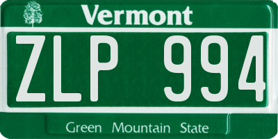 VT license plate ZLP994