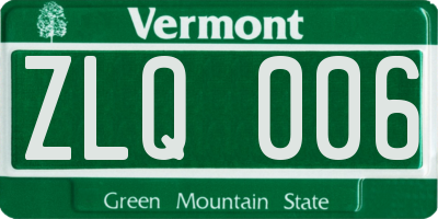 VT license plate ZLQ006