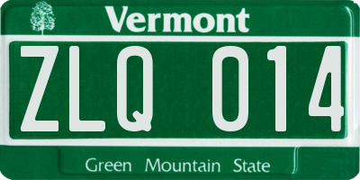 VT license plate ZLQ014