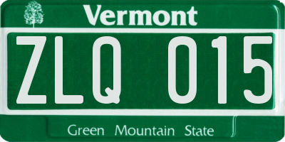 VT license plate ZLQ015