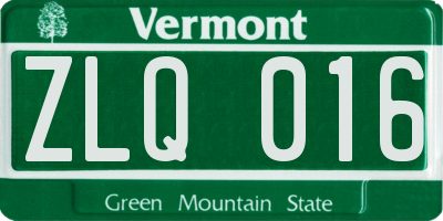 VT license plate ZLQ016