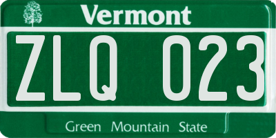 VT license plate ZLQ023